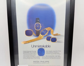 Framed 1977 Vintage Patek Philippe Watch Original Magazine Advertisement