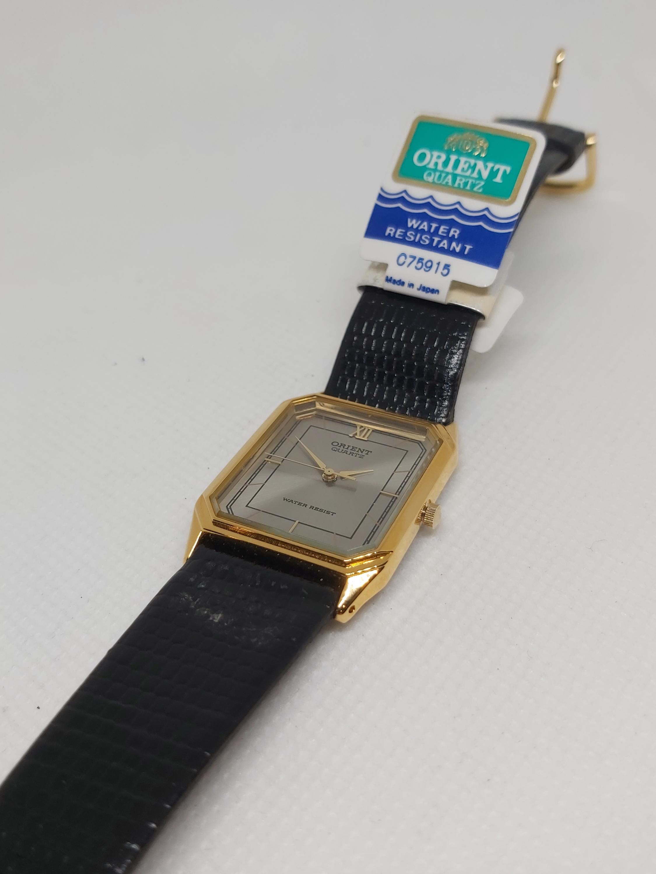 Vintage Orient Tank - Never Worn - 1980s - White Gold Dial