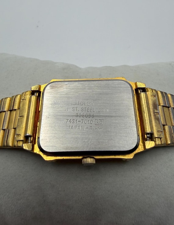 SEIKO シャリオ　1984年製　7431-7010　ヴィンテージ 稼働品 Vintage Seiko Quartz Tank 7431-7010 Gold-tone Tank-style (c. Oct