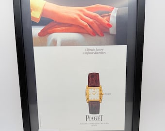 Framed 1992 Vintage Piaget Watch Original Magazine Advertisement