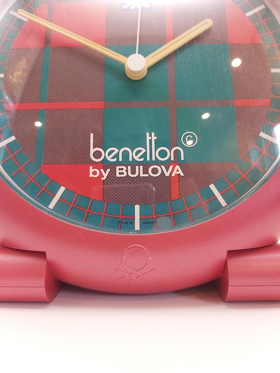 Benetton Bulova Tartan Desk Clock: 80s-90s Design, Original Box - Etsy