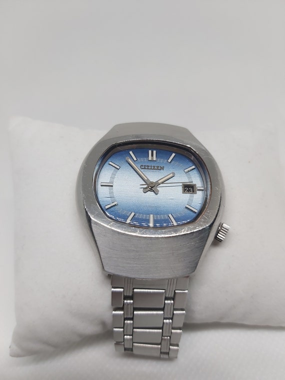 Vintage Citizen 6000 Automatic Watch: Baby Blue Dial, Men's