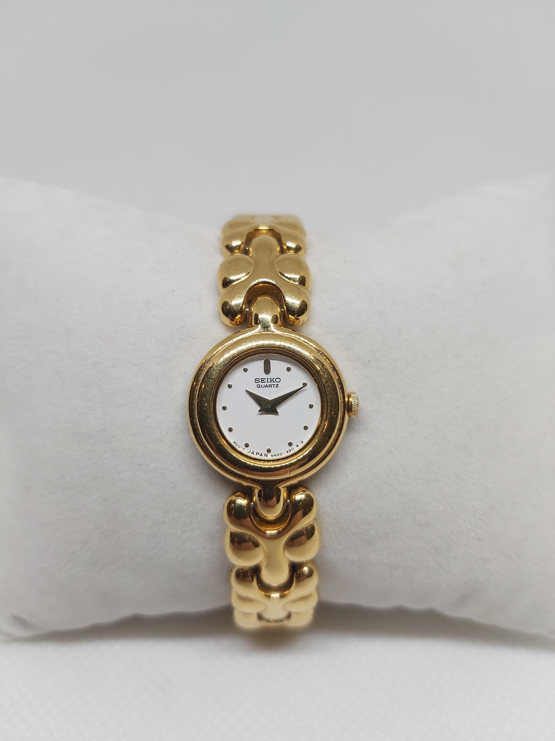 Vtg Seiko 4N00-5939 Goldtone Bracelet Women\'s Watch Vintage RARE Seiko 4N00 Gold Tone Ladies Circle Dress Watch  main image 3