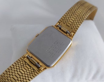 Rare Vintage Orient Tank Watch - Black Dial and Gold-toned