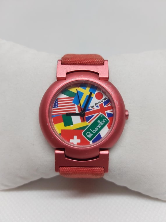 Vintage Benetton by Bulova - Unique Multinational Flag Dial - Rare