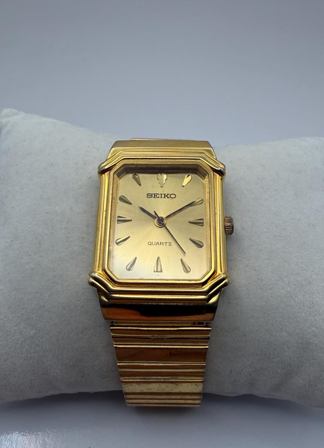 Vintage Seiko Quartz Tank 7431-7010 Gold-tone Tank-style (c. Oct
