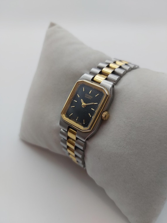 Citizen Two-Tone Silver and Gold Rectangular Bracelet Watch Ladies main image 4