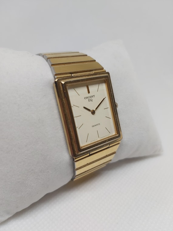 超薄型ヴィンテージ オリエント EQ タンク クォーツ ウォッチ、Ref