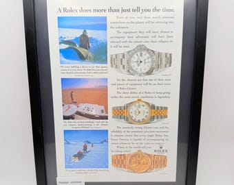 Framed 1992 Vintage Rolex Watches Original Magazine Advertisement