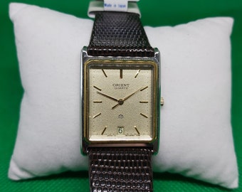 Vintage Orient Tank - Never Worn - 1980s - White Gold Dial