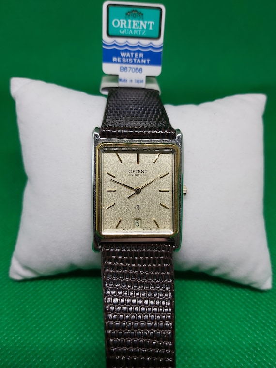 ビンテージ ORIENT TANK Vintage Orient Tank - Never Worn - 1980s - White Gold Dial