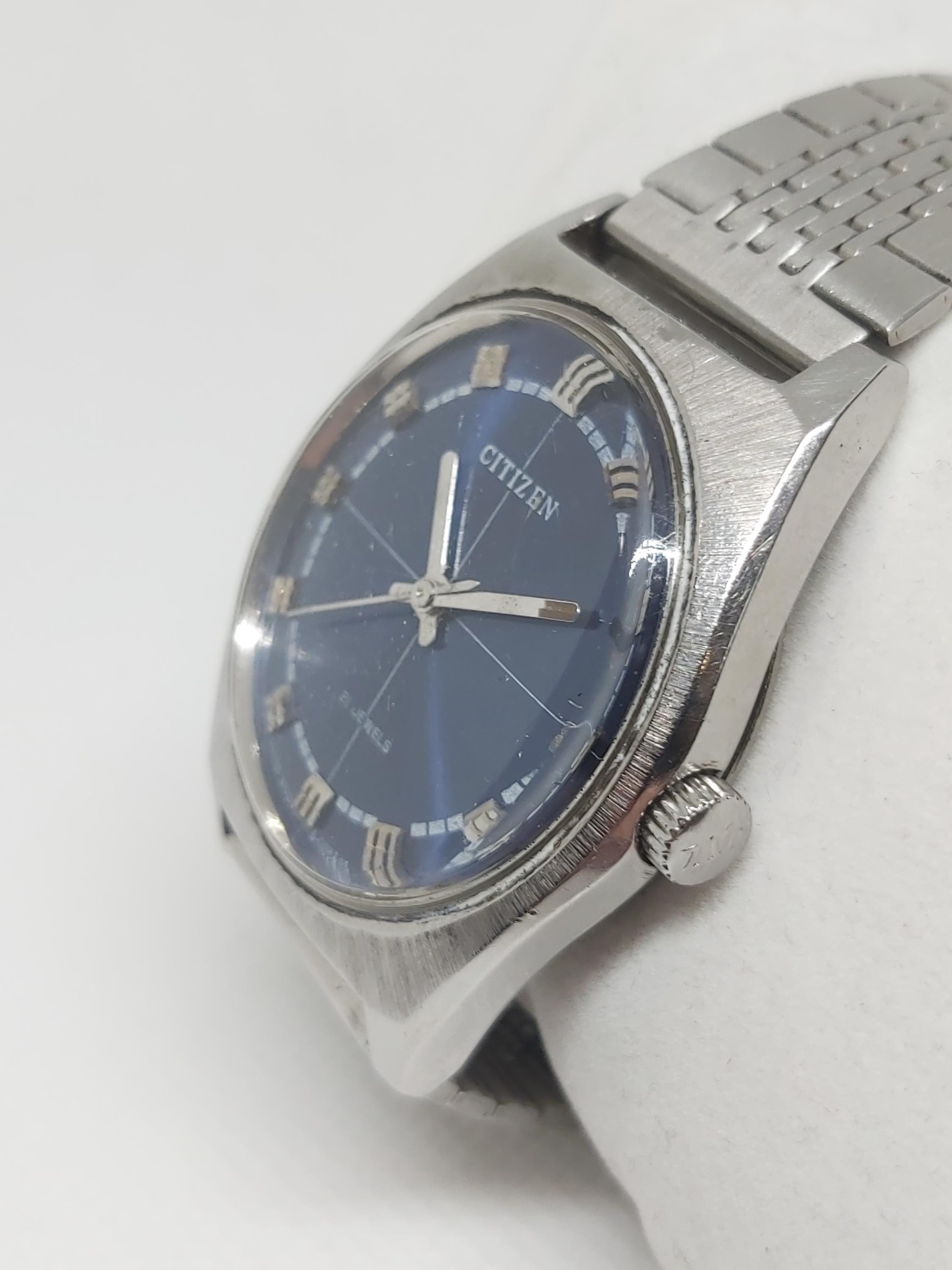Rare Vintage Citizen 21 Jewels Manual Wind Watch – Striking Blue