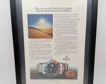 Framed 1977 Vintage Rolex GMT-Master Watch Original Magazine Advertisement