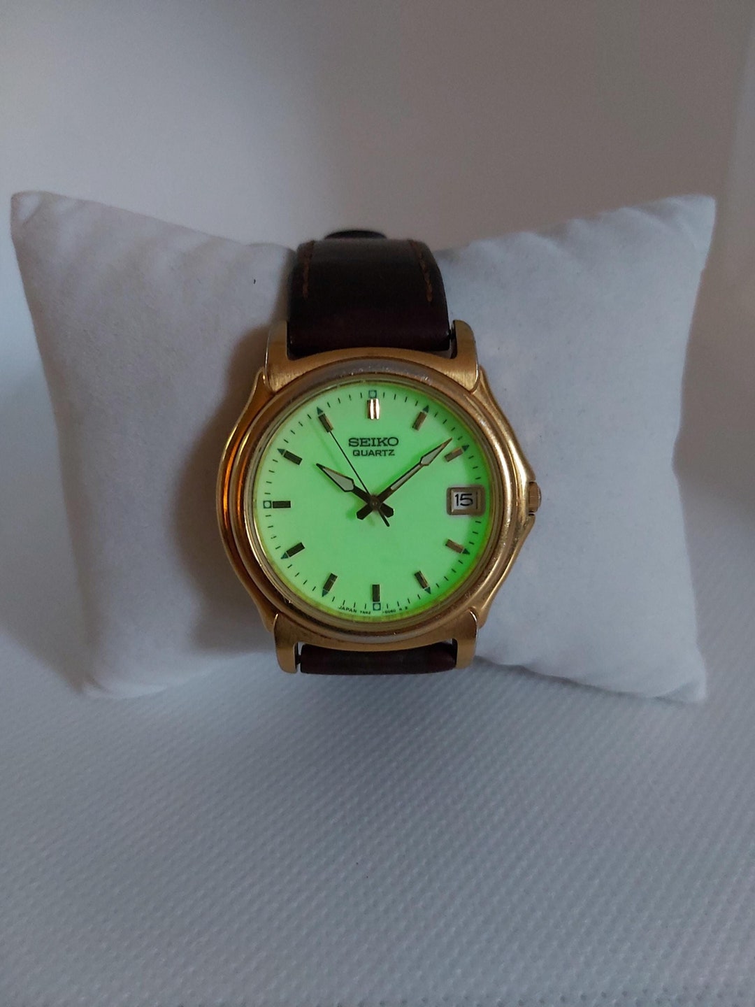 SEIKO 1400-5089 Gold Tone Quartz Analog Women's Watch 9N4661