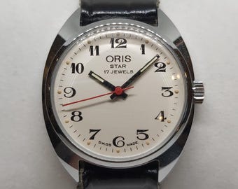 ヴィンテージ ORIS スター オートマチック - アラビア数字 - ホワイト