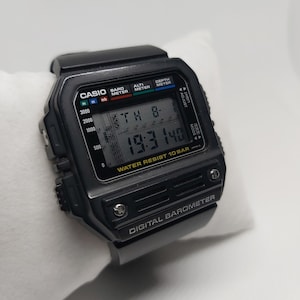Vintage Casio Digital Watch Barometer Bm-100wj 560 Altimeter