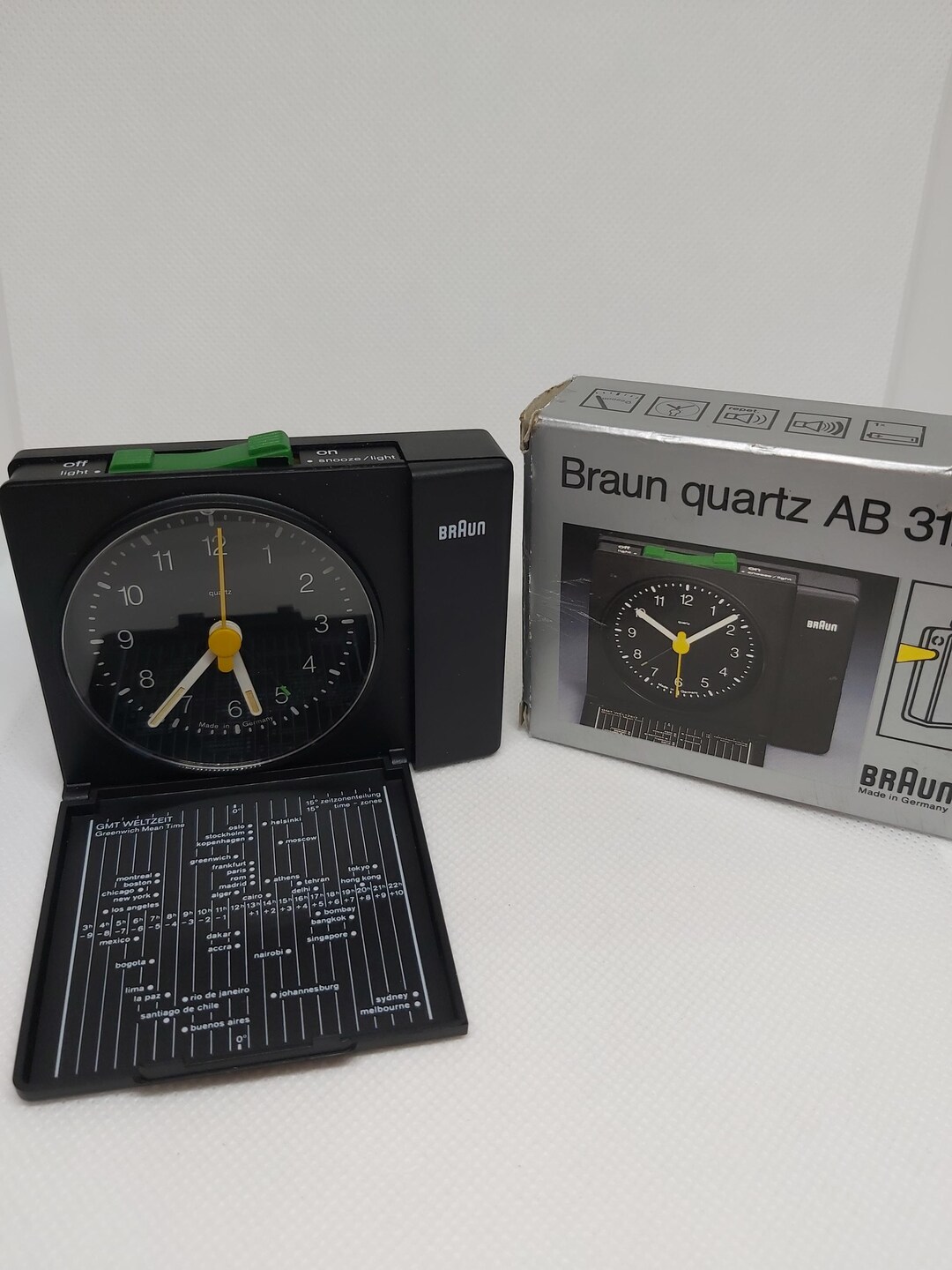 Vintage Braun AB 312 SL Travel Alarm Clock: Quartz, Made in
