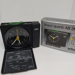 Braun Quartz Alarm Clock–made in Germany–black Minimalist