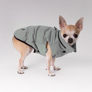 Gray classy dog jacket, summer small dog clothes, big dog costume, large dog jacket, dog stuff, dog mom gift, gift for pet