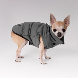 Gray dog coat, jacket for big dogs, classy costume for small dogs, dog lover gift, custom pet gifts, pet supplies, raincoat for large dogs
