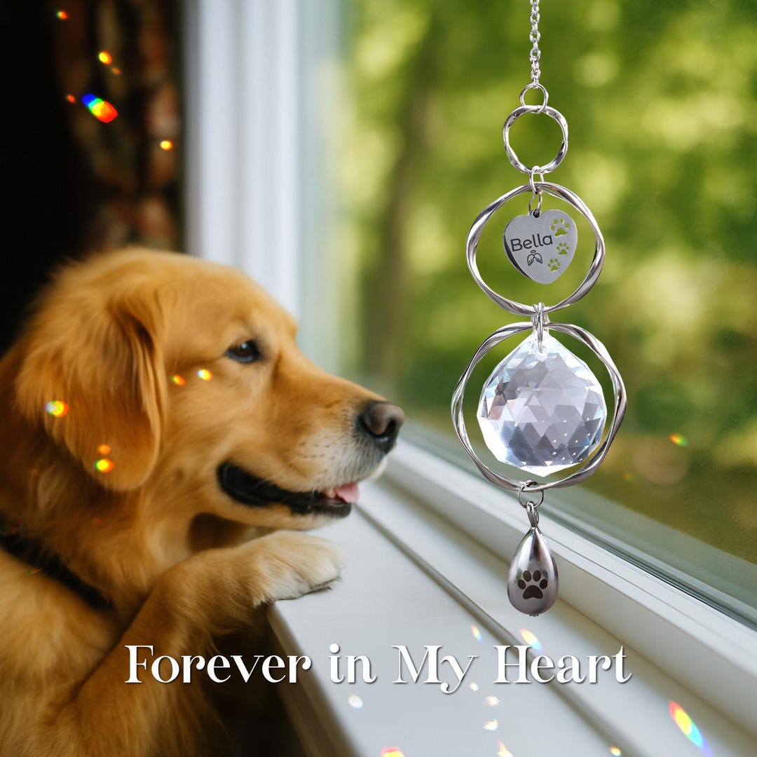 Personalized Pet Suncatcher With Mini Urn - Rainbow Bridge, Memorial ...