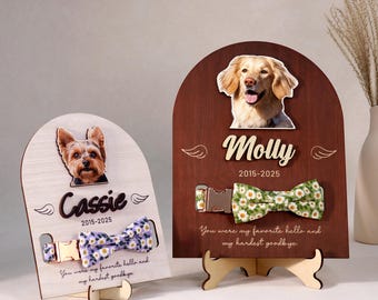 Personalized Pet Collar Sign - Memorial Collar Frame, Wooden Sign With Collar Holder, Dog Memorial Gifts, Pet Loss Gifts, Pet Sympathy Gift