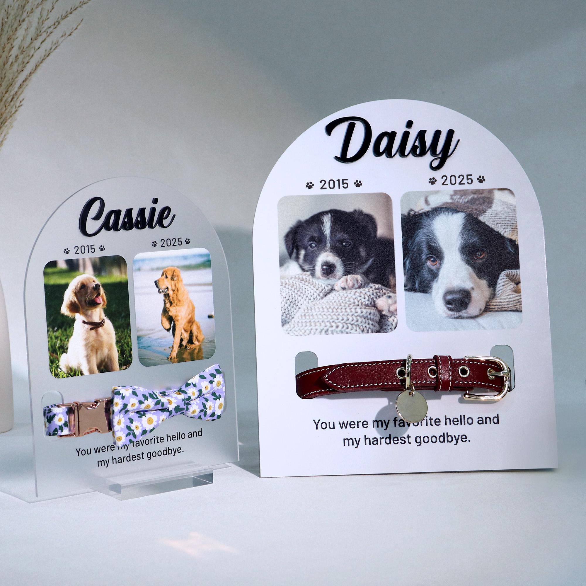 Cornice per foto con gancio o ritaglio per la perdita di un animale domestico / Regalo di cordoglio per cane o gatto - Italia