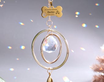 Personalized Pet Crystal Suncatcher - Suncatcher with Urn Pendant, Rainbow Bridge, Dog Memorial Gifts, Pet Loss Gifts, Pet Memorial Gift