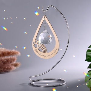 Personalized Pet Memorial Suncatcher - Rainbow Maker, Rainbow Bridge, Crystal Suncatcher, Loss of Pet, Dog Memorial Gifts, Pet Memorial Gift