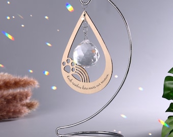 Atrapasol personalizado para mascotas: Creador de arcoíris, Puente arcoíris, Atrapasol de cristal, Pérdida de mascota, Regalos conmemorativos para perros, Regalo conmemorativo para mascotas