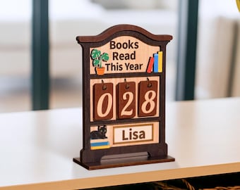 Compteur de livres lus cette année, Suivi de lecture de livres multicolore, Cadeau pour les amateurs de livres, Cadeau pour un club de lecture, Déco d'étagère, Cadeau pour les lecteurs, Serres-livres