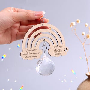 Atrapasol de cristal personalizado para mascotas: Puente Arcoíris, Creador de arcoíris, Atrapasol conmemorativo, Pérdida de mascota, Regalos conmemorativos para perros, Regalo conmemorativo para mascotas