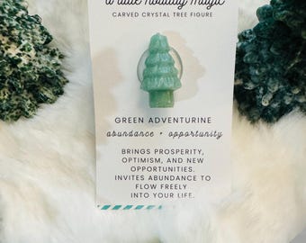 Mini Crystal Christmas Tree Figurine | Aventurine, Moss Agate, Labradorite