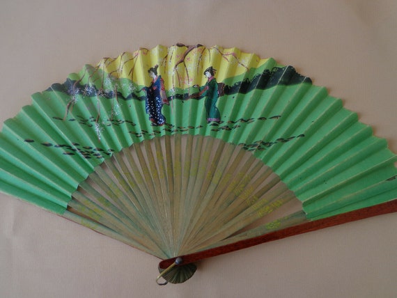 Lot of 4 Vintage Asian Folding Fans - image 7