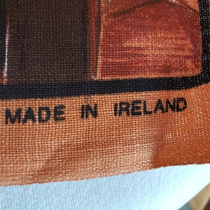 Vintage Linen TEA TOWEL Irish Coffee Recipe in Retro Brown. Made in Ireland. 20 x 30. Un Used afbeelding 10