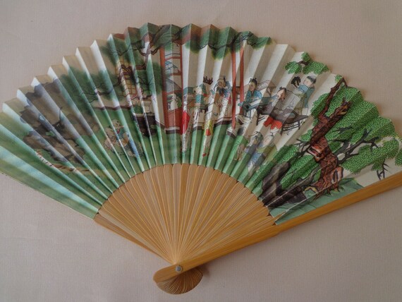 Lot of 4 Vintage Asian Folding Fans - image 9