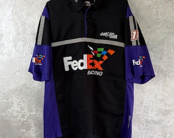 Vintage Starter NASCAR FedEx Racing Pit Shirt Denny Hamlin
