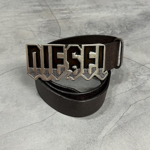 Vintage Diesel Logo Buckle Y2K Leather Belt | eBay