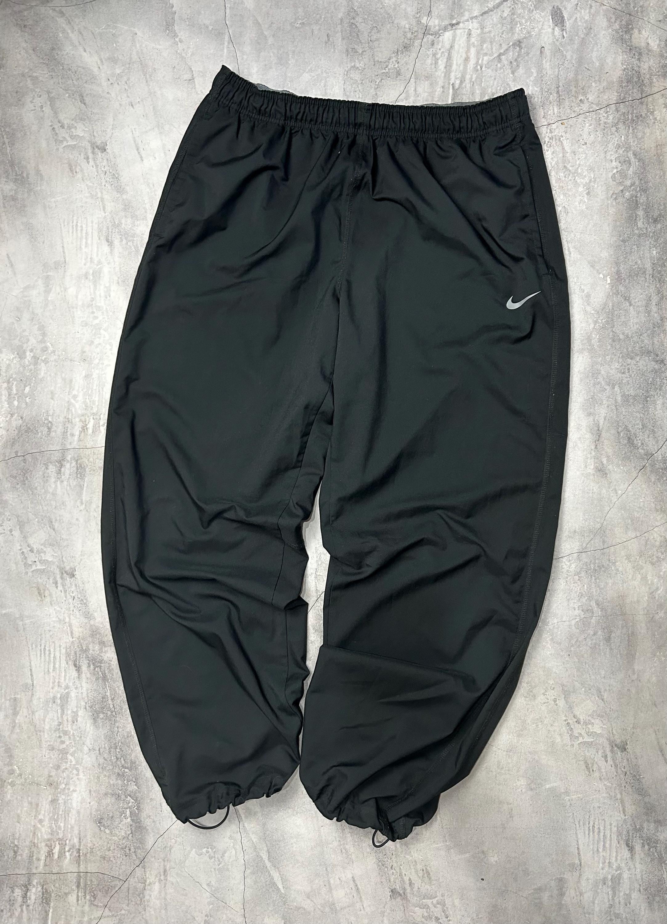 パンツ 2000's archive nike Blacknylon pants y2k 00s archive nike nylon wide pants y2k M
