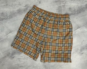 Pantalones cortos vintage raros de Burberry Nova Check de los años 90