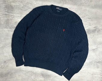 Vintage Strick Polo Ralph Lauren Sweatshirt Oldmoney Größe medium