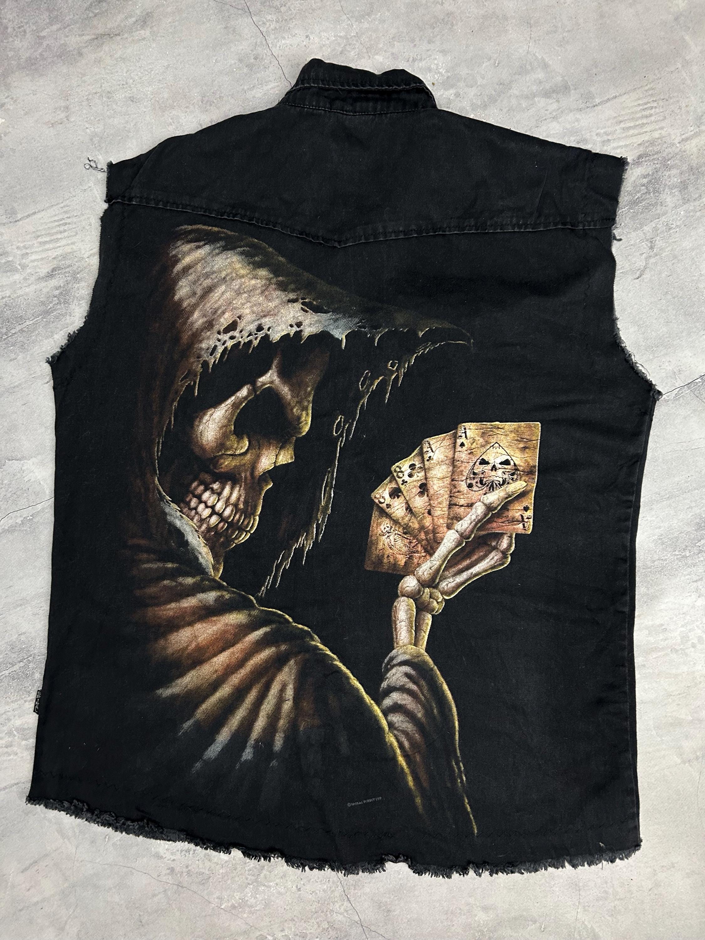 Vintage Evil Spiral Denim Vest Archive Opium Y2K Size - Etsy