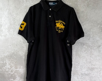 POLO RALPH LAUREN XS チーフキーフ　swag 黒金 Polo Ralph Lauren Big Pony Chief Keef 2k Swag Drill Rugby - Etsy