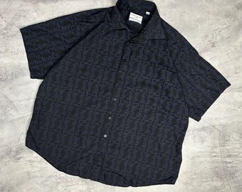 Vintage Yves Saint Laurent YSL Shirt Button Up Monogram Loho