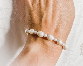 Freshwater Pearl Bracelet with Magnetic Clasp for easy on and off / freshwater pearls for the bride or special occasions DYA