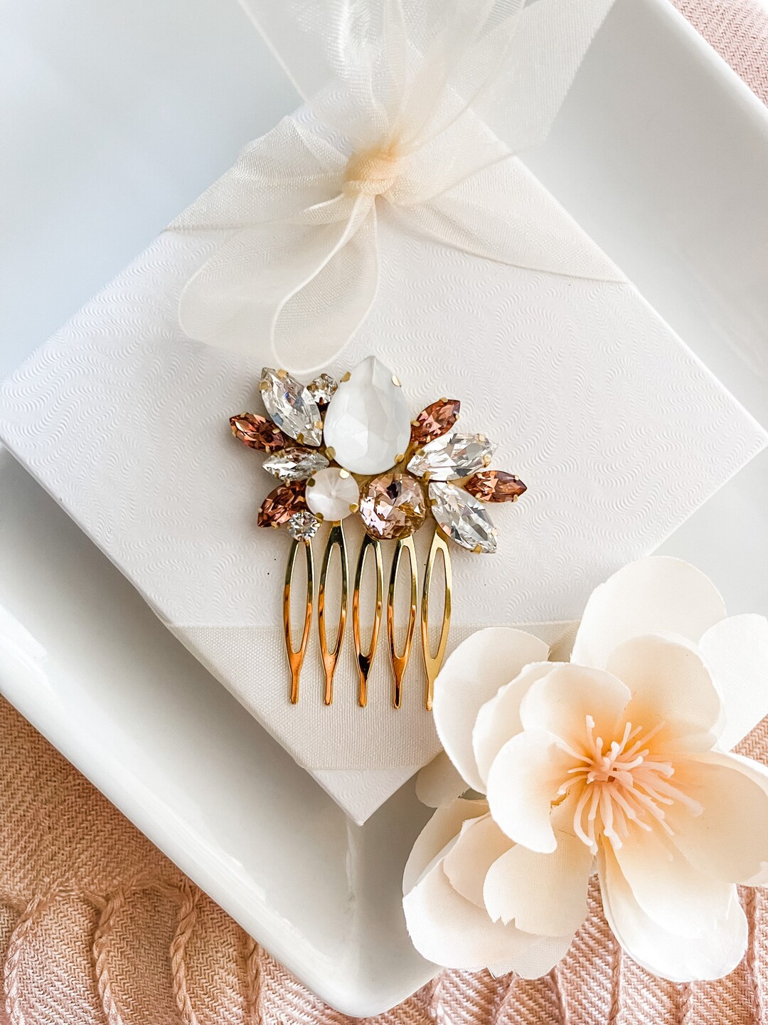 Wine Accent Bridal Comb Blush Rose and Brides Comb Fall Weddings