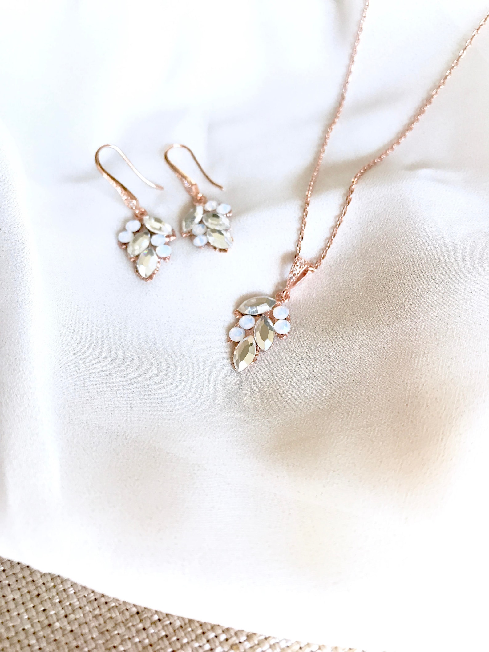 Rose gold opal jewelry set rose gold jewelry rose gold | Etsy