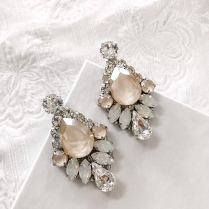 2 in 1 Bridal Earring + Everyday Stud Earring |white opal bridal jewelry, opal studs , wedding earrings BRIELLE