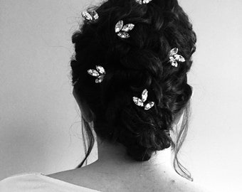 Épingles à cheveux en cristal | Épingles à cheveux de mariage en strass | Épingles à cheveux de mariée (lot de 6) | Choisissez des accessoires pour cheveux en or rose, or ou argent | ASTER