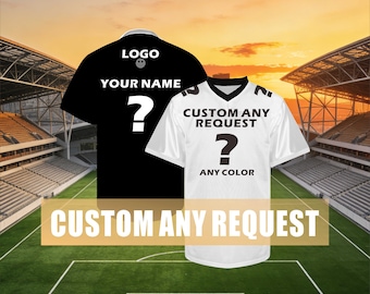 Maillot de football personnalisé, Logo avec numéro de nom de maillot de football américain personnalisé, Broderie, cadeaux de mariage pour homme, femme, enfant, fan